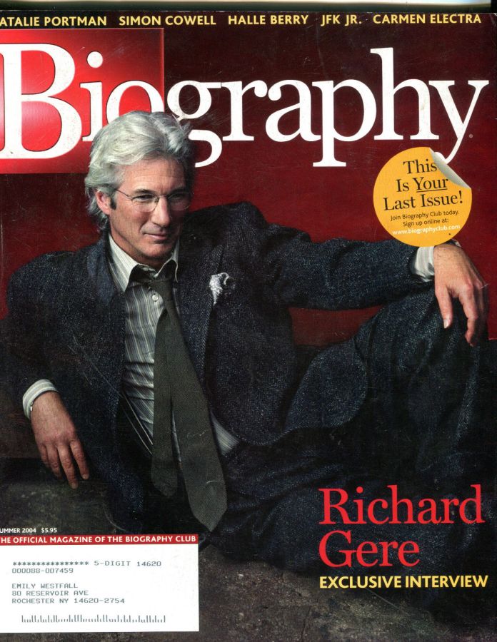 BIOGRAPHY magazine side cover Summer 2004