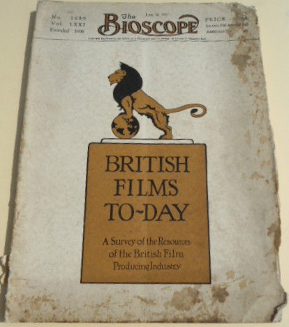 BIOSCOPE magazine side cover 18 June 1927