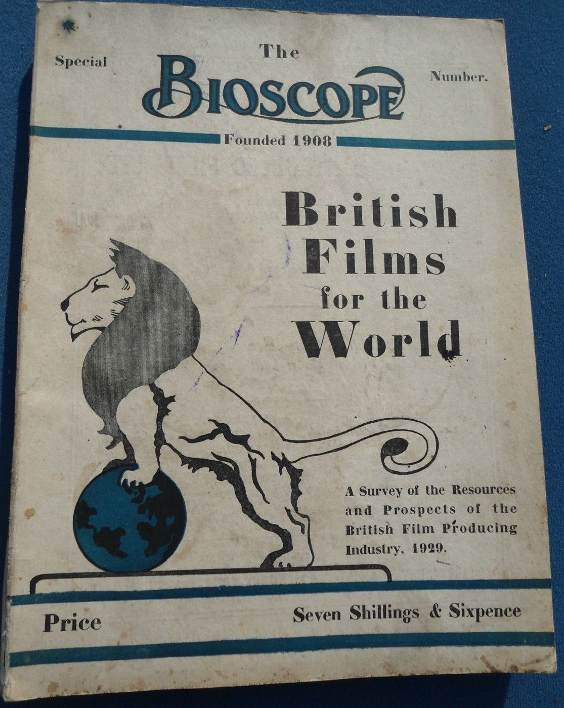 BIOSCOPE magazine side cover  Special  1929