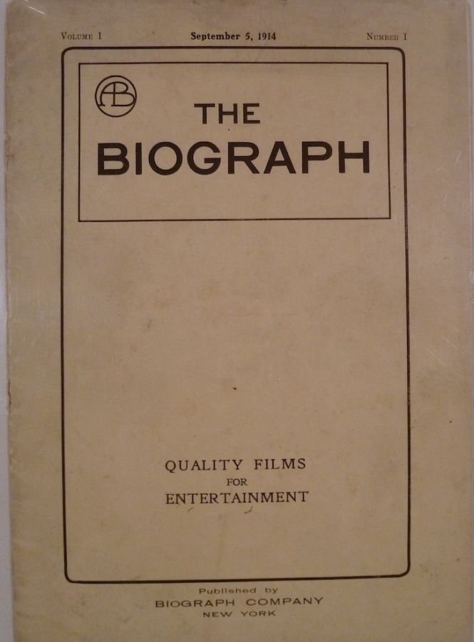 BIOGRAPH USA magazine side cover Issue 1 5 September 1914