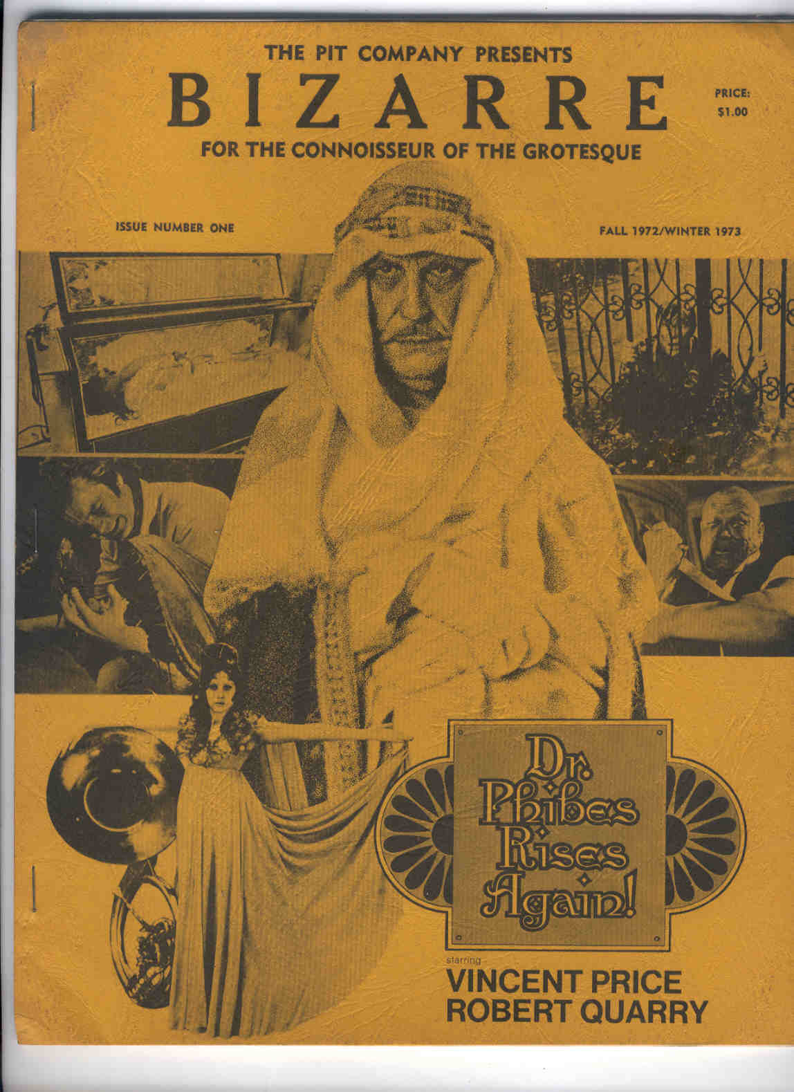 BIZARRE (USA) magazine side cover Issue 1 Fall 1972