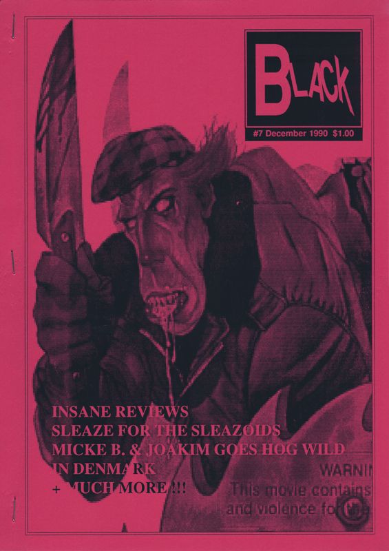 BLACK magazine side cover Issue 7  December 1990