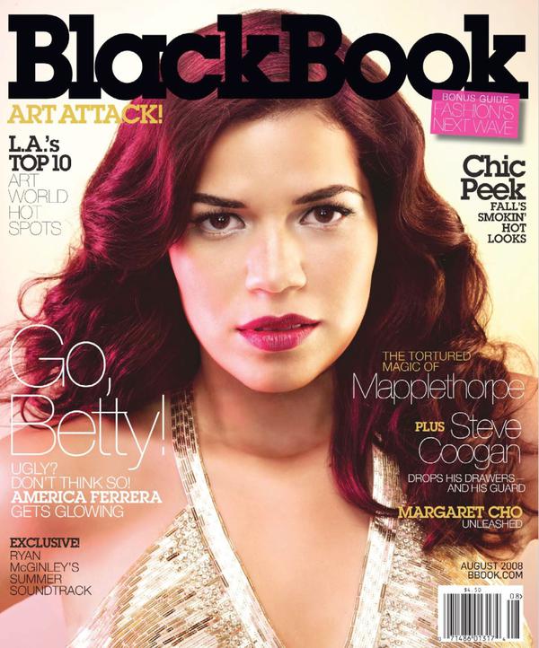 BLACK BOOK magazine side cover August 2008