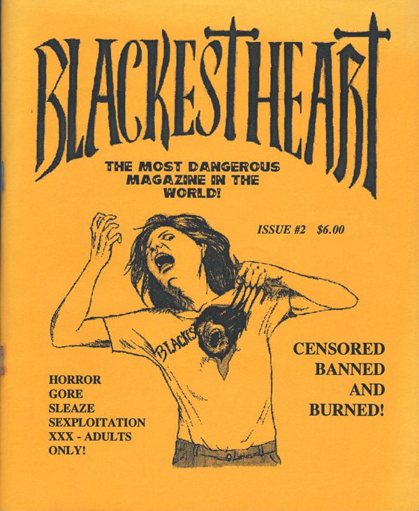 BLACKEST HEART magazine side cover Issue 2   1993