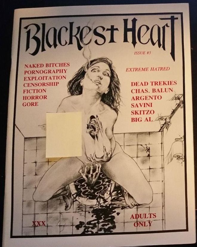 BLACKEST HEART magazine side cover Issue 3   1994