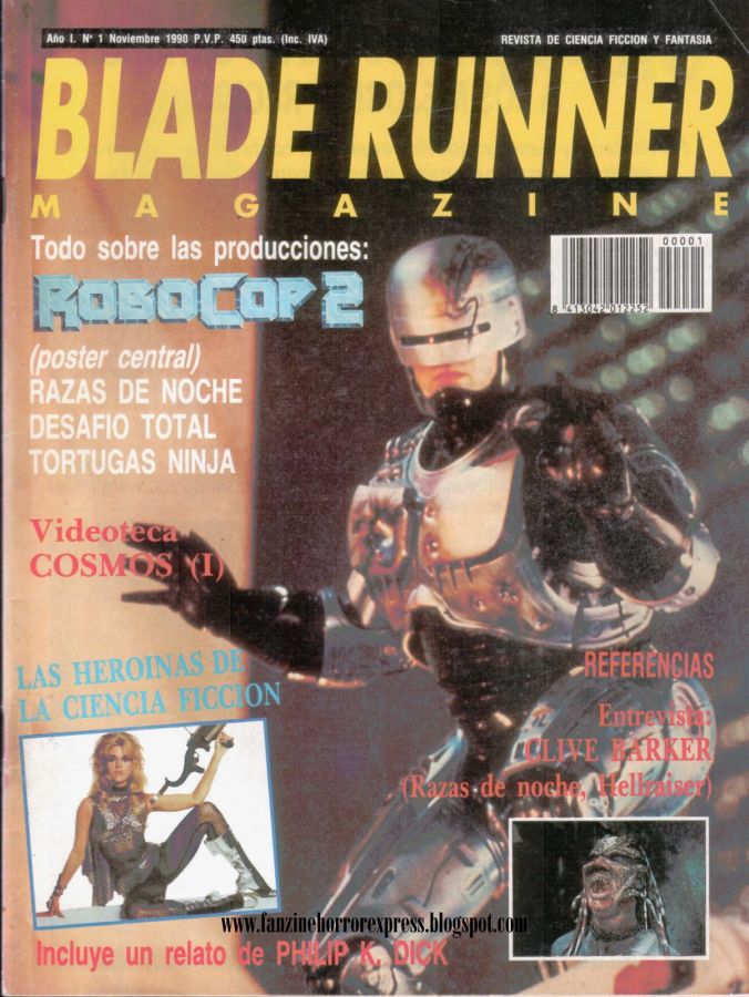 BLADE RUNNER magazine side cover Issue 1 November 1990