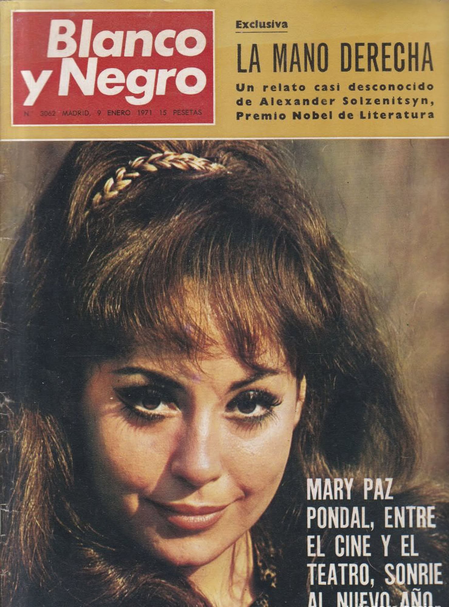 BLANCO Y NEGRO magazine side cover Issue 3062 9 January 1971