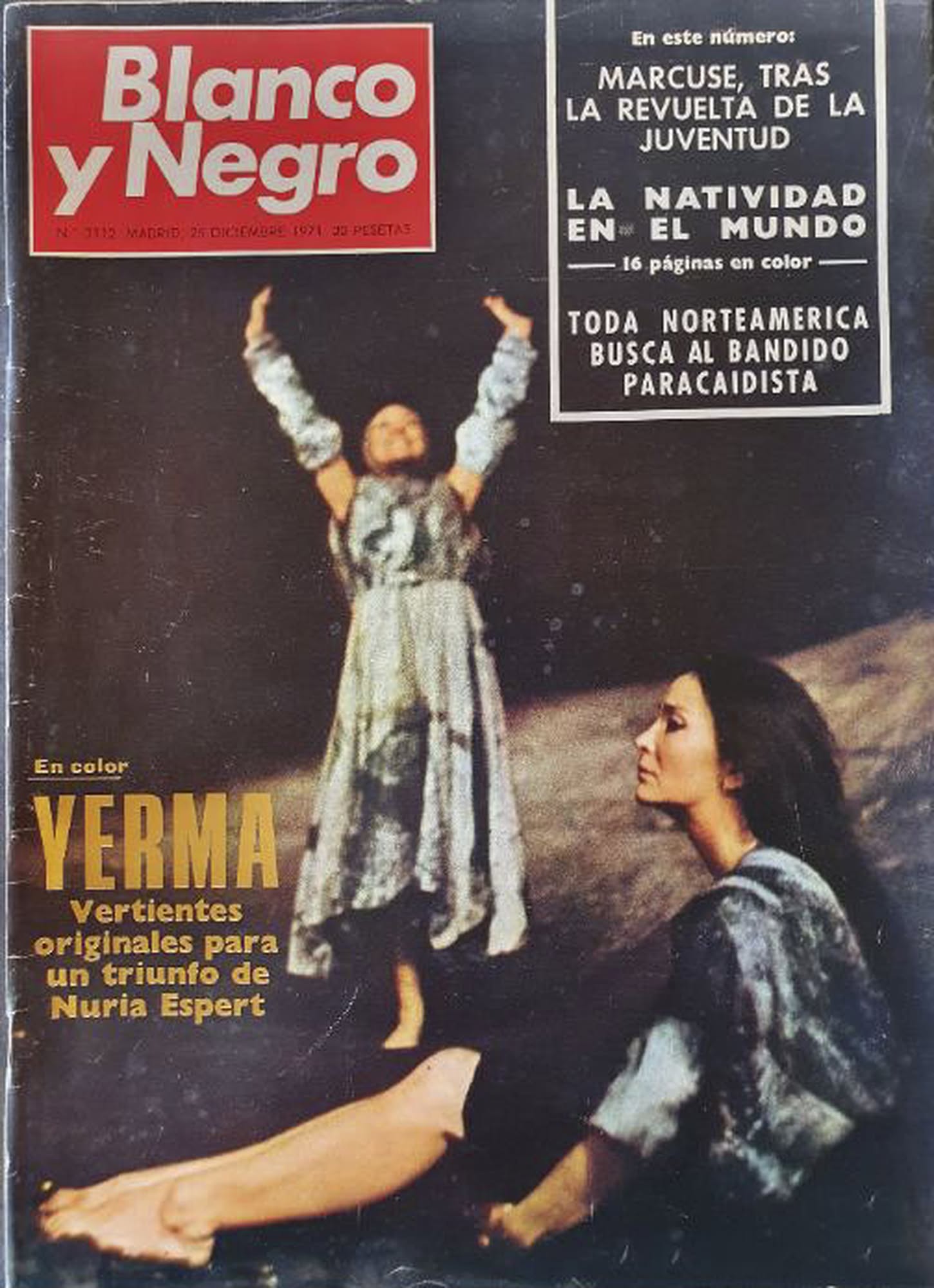 BLANCO Y NEGRO magazine side cover Issue 3112 24 December 1971