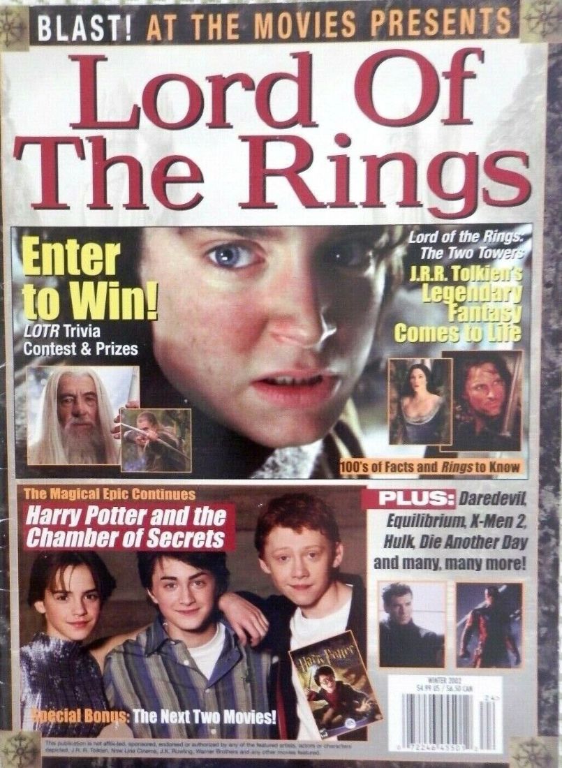 BLAST! AT THE MOVIES PRESENTS magazine side cover Winter 2002