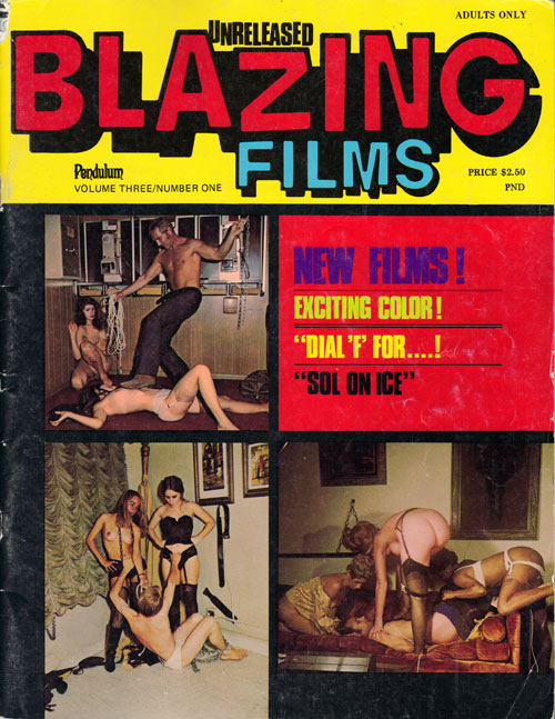 UNRELEASED BLAZING FILMS magazine side cover  Vol 3 # 1  June/July 1969