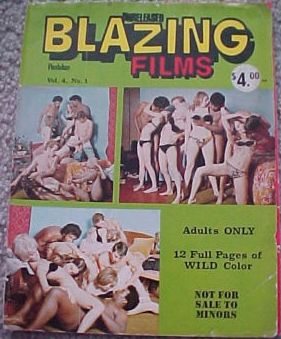 UNRELEASED BLAZING FILMS magazine side cover  Vol 4 # 1 April/May 1970