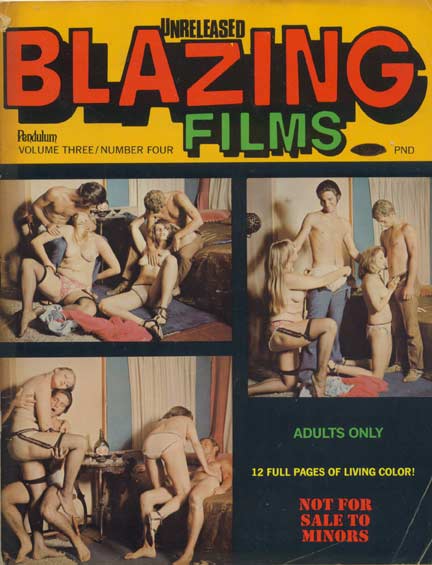 UNRELEASED BLAZING FILMS magazine side cover  Vol 3 # 4 January/February 1970