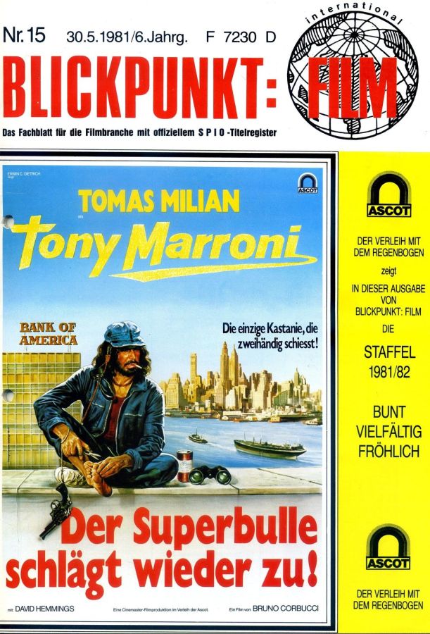 BLICKPUNKT: FILM magazine side cover Issue 15   1981