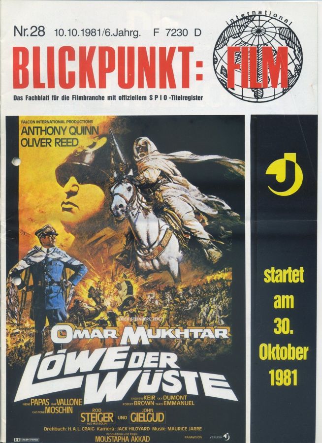 BLICKPUNKT: FILM magazine side cover Issue 28   1981