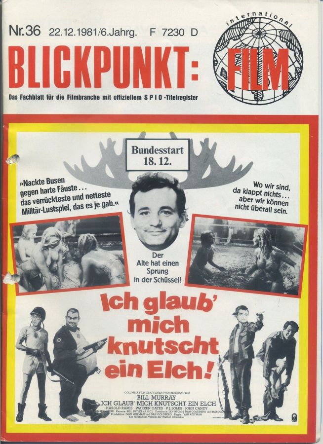 BLICKPUNKT: FILM magazine side cover Issue 36   1981