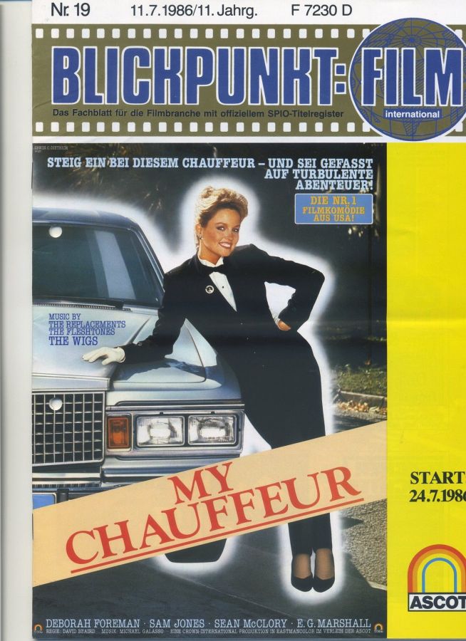 BLICKPUNKT: FILM magazine side cover Issue 19   1986
