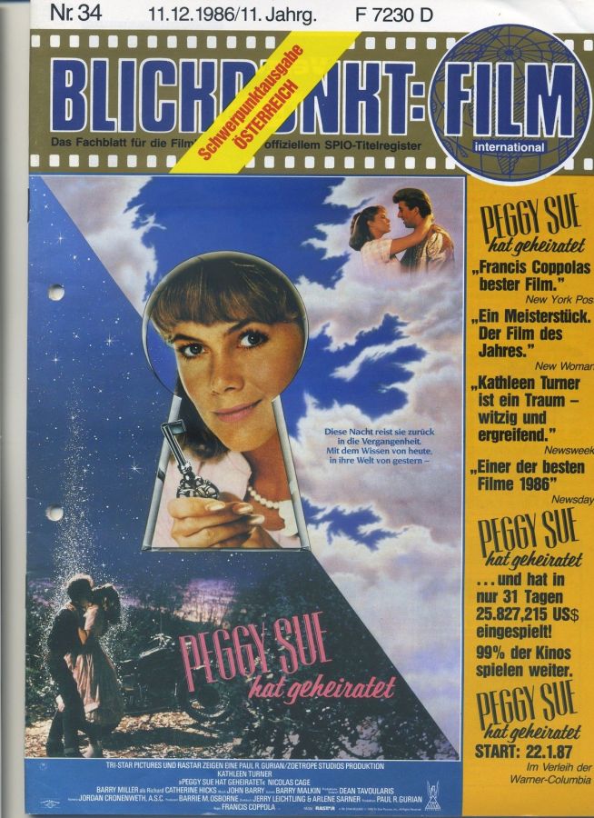 BLICKPUNKT: FILM magazine side cover Issue 34   1986