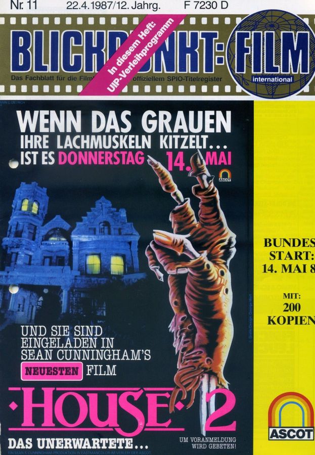 BLICKPUNKT: FILM magazine side cover Issue 11   1987