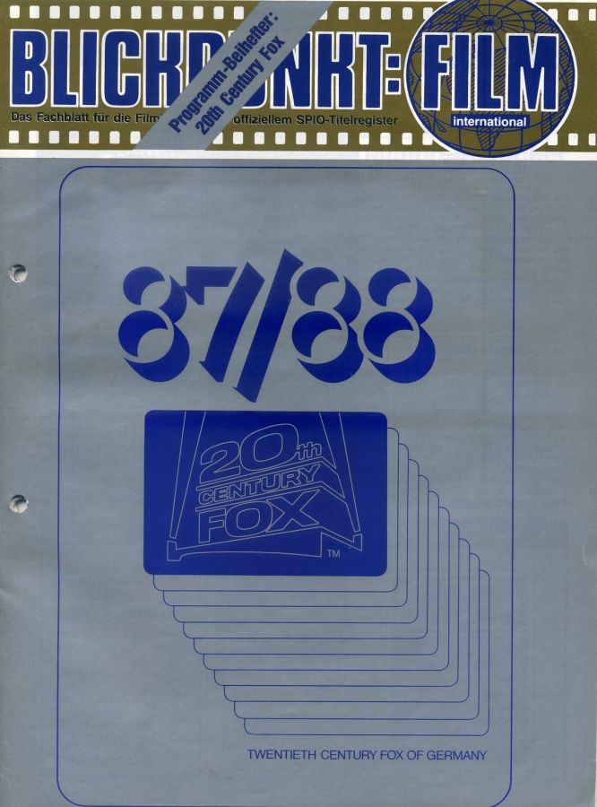 BLICKPUNKT: FILM magazine side cover Issue 8-9   1987