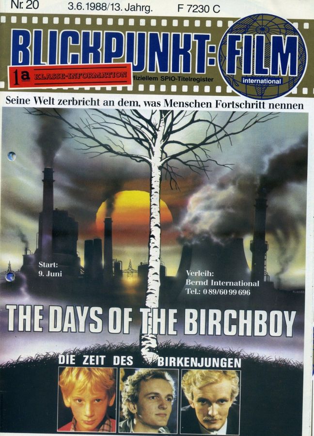 BLICKPUNKT: FILM magazine side cover Issue 20   1988