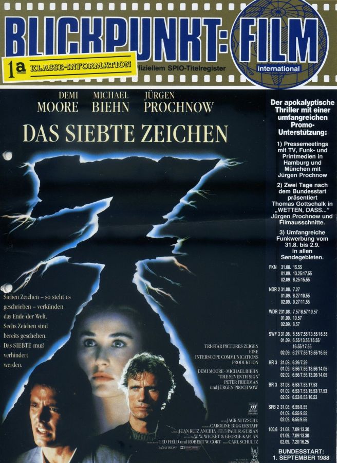 BLICKPUNKT: FILM magazine side cover Issue 30   1988