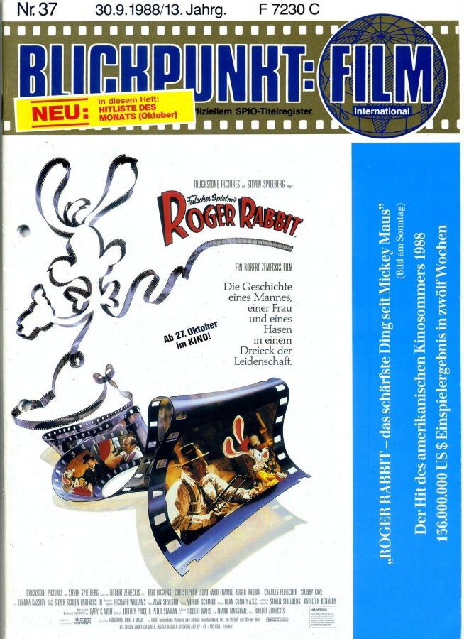 BLICKPUNKT: FILM magazine side cover Issue 37   1988