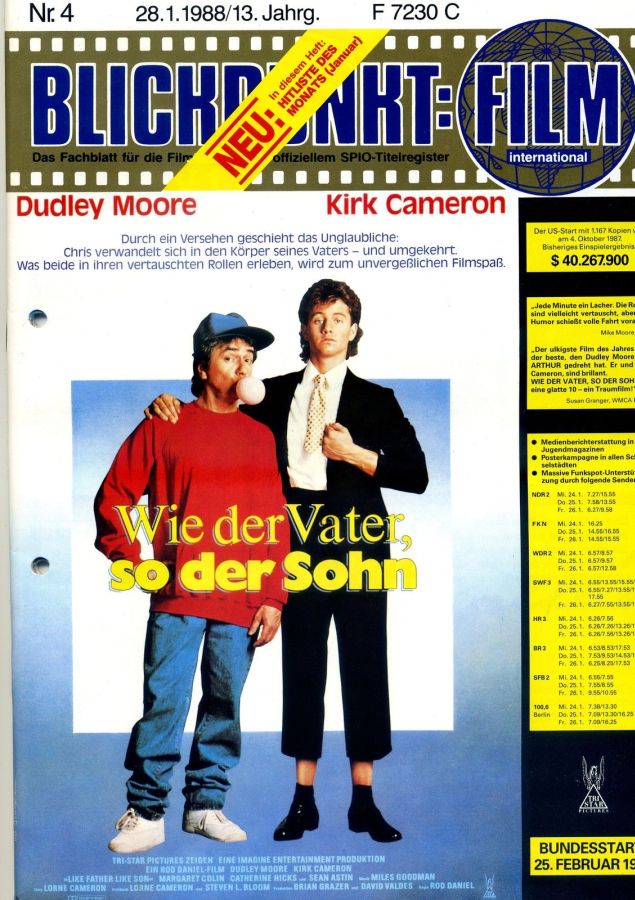 BLICKPUNKT: FILM magazine side cover Issue 4   1988