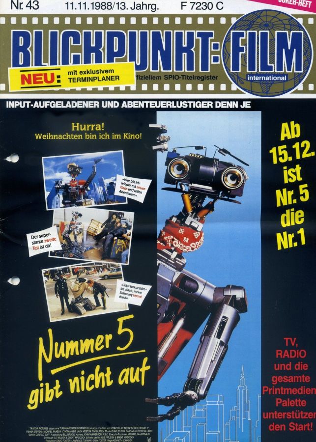 BLICKPUNKT: FILM magazine side cover Issue 43   1988
