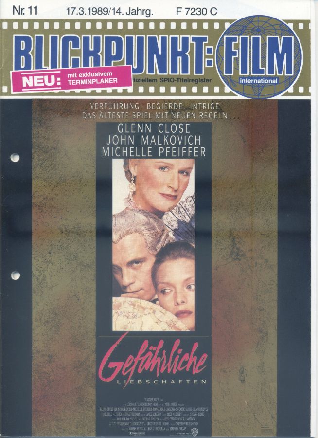 BLICKPUNKT: FILM magazine side cover Issue 11   1989