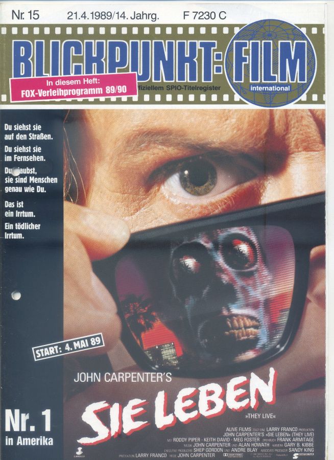BLICKPUNKT: FILM magazine side cover Issue 15   1989