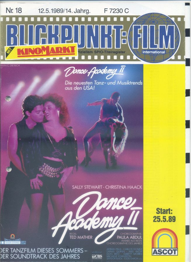 BLICKPUNKT: FILM magazine side cover Issue 18   1989