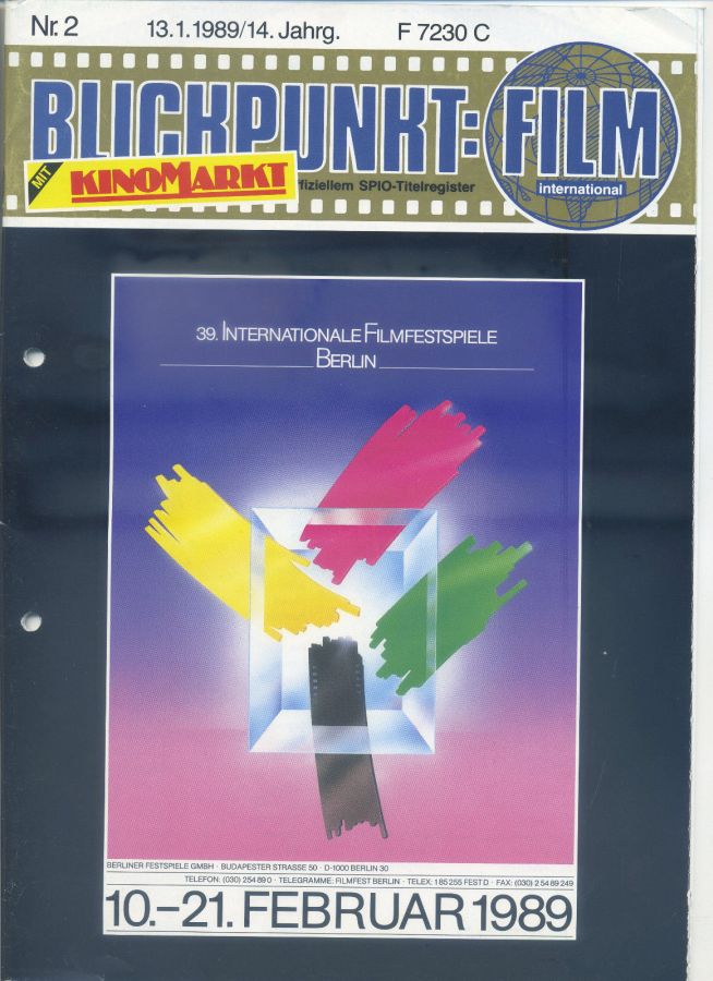 BLICKPUNKT: FILM magazine side cover Issue 2   1989