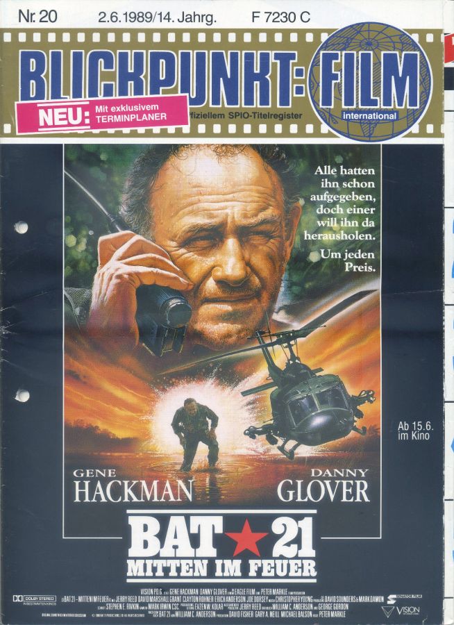 BLICKPUNKT: FILM magazine side cover Issue 20   1989