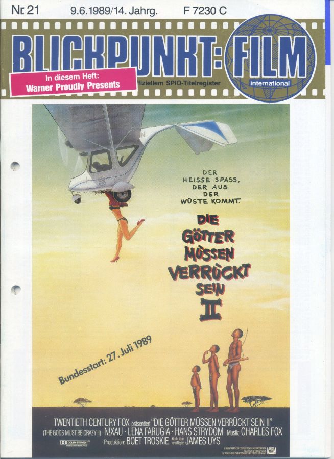 BLICKPUNKT: FILM magazine side cover Issue 21   1989