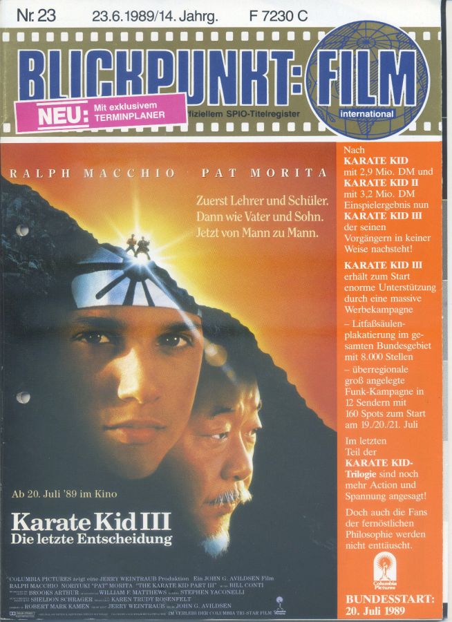 BLICKPUNKT: FILM magazine side cover Issue 23   1989