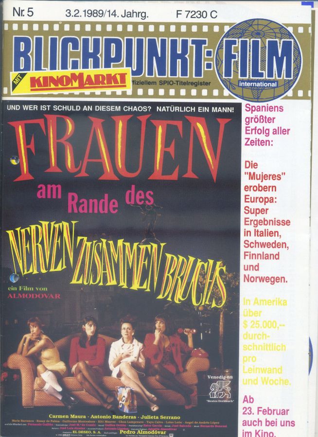 BLICKPUNKT: FILM magazine side cover Issue 5   1989