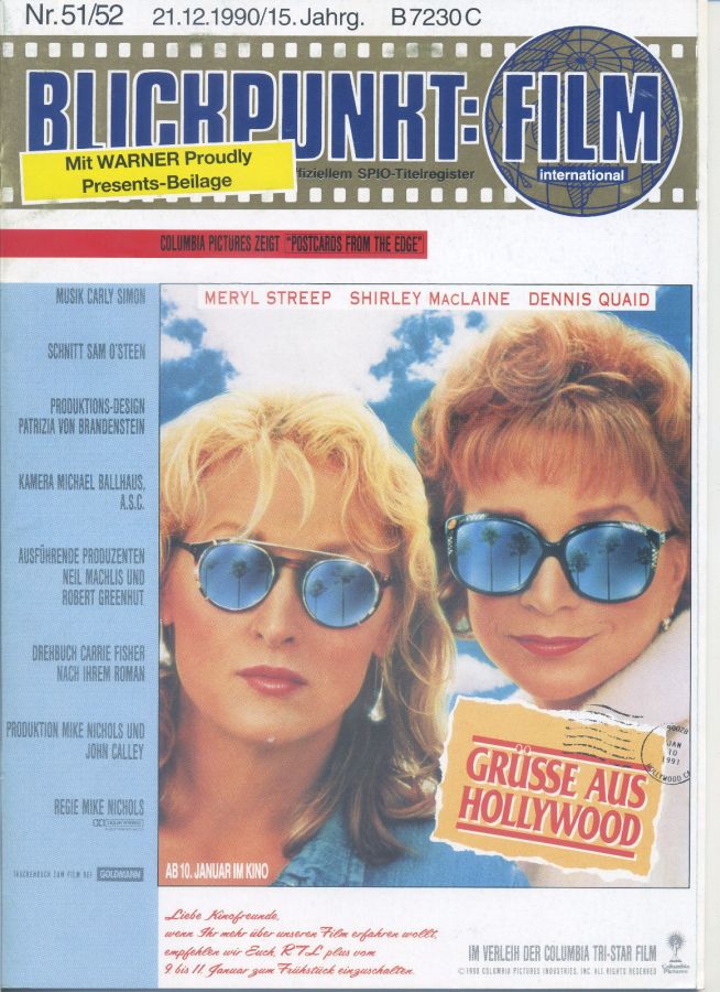 BLICKPUNKT: FILM magazine side cover Issue 51-52   1990