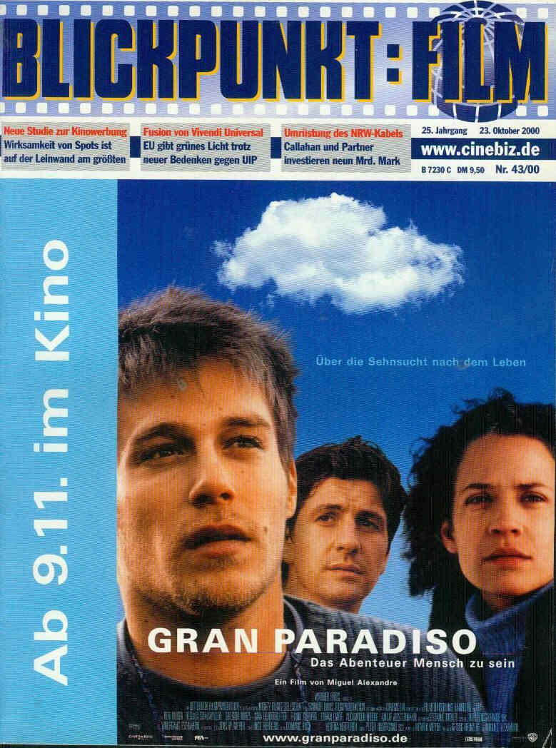 BLICKPUNKT: FILM magazine side cover Issue 43 23 October 2000