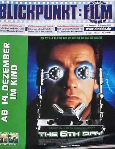 BLICKPUNKT: FILM magazine side cover Issue 49 4 December 2000