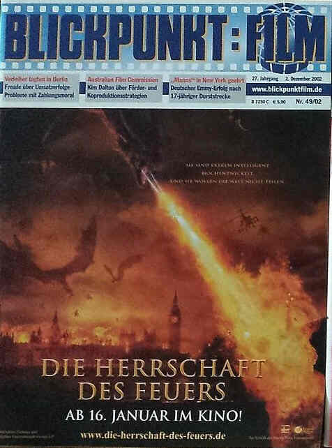 BLICKPUNKT: FILM magazine side cover Issue 49 2 December 2002