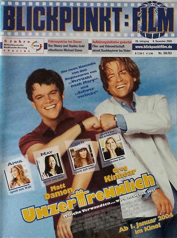 BLICKPUNKT: FILM magazine side cover Issue 50 8 December 2003