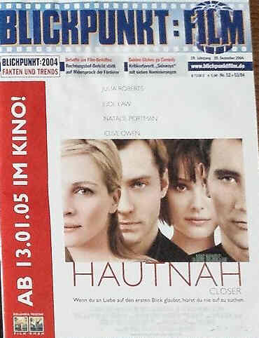 BLICKPUNKT: FILM magazine side cover Issue 52 20 December 2004