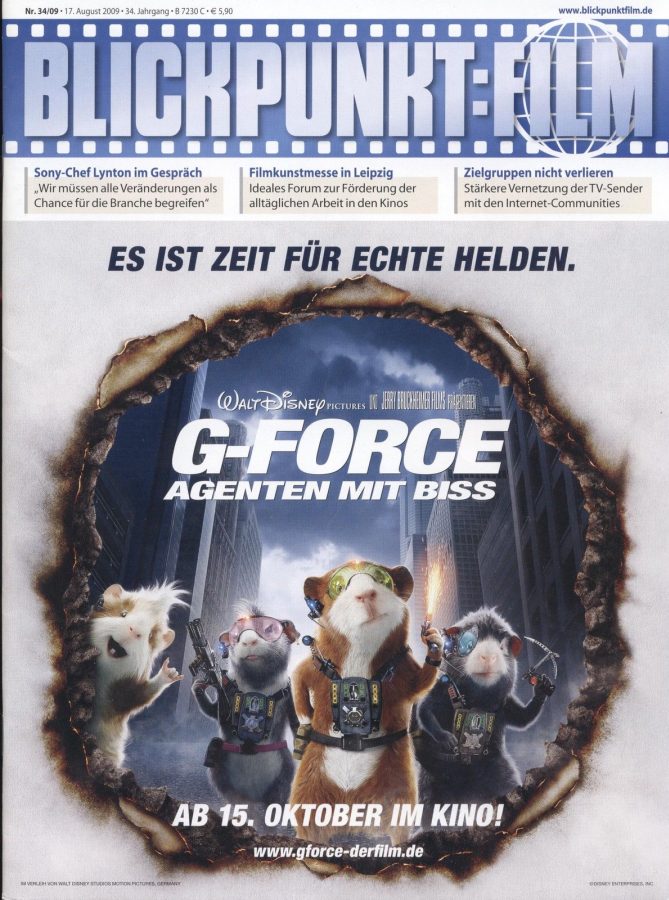 BLICKPUNKT: FILM magazine side cover Issue 34 17 August 2009