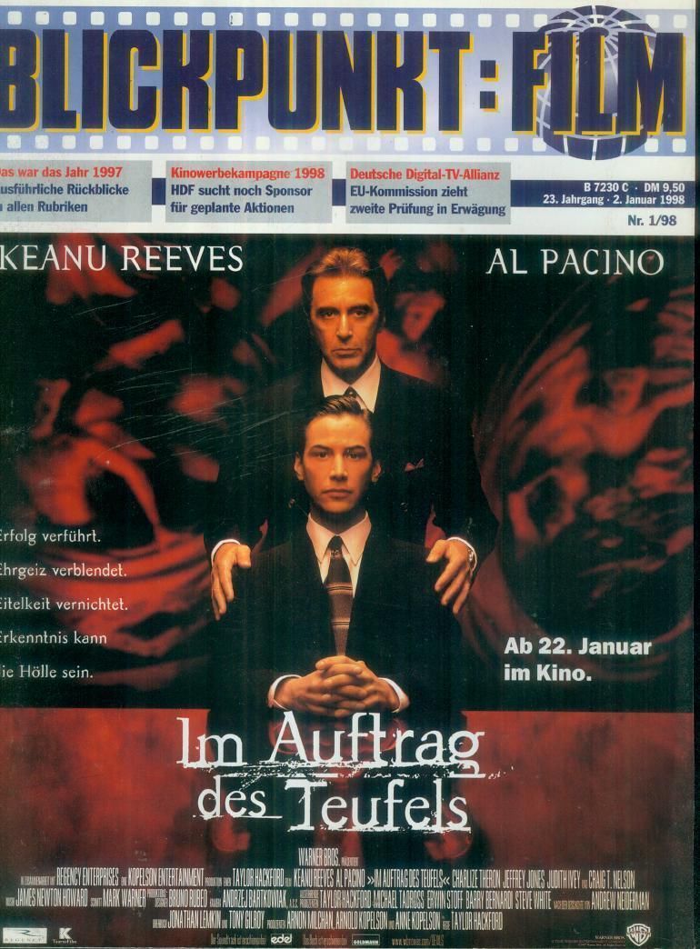 BLICKPUNKT: FILM magazine side cover Issue 1 2 January 1998