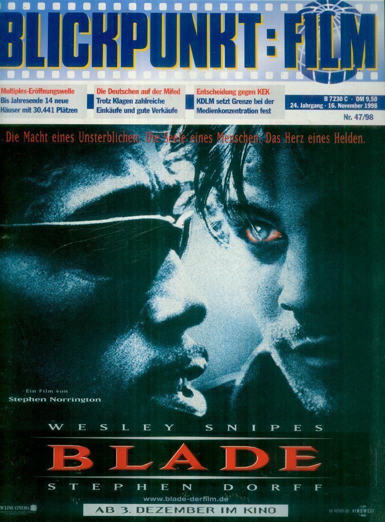 BLICKPUNKT: FILM magazine side cover Issue 47 16 November 1998