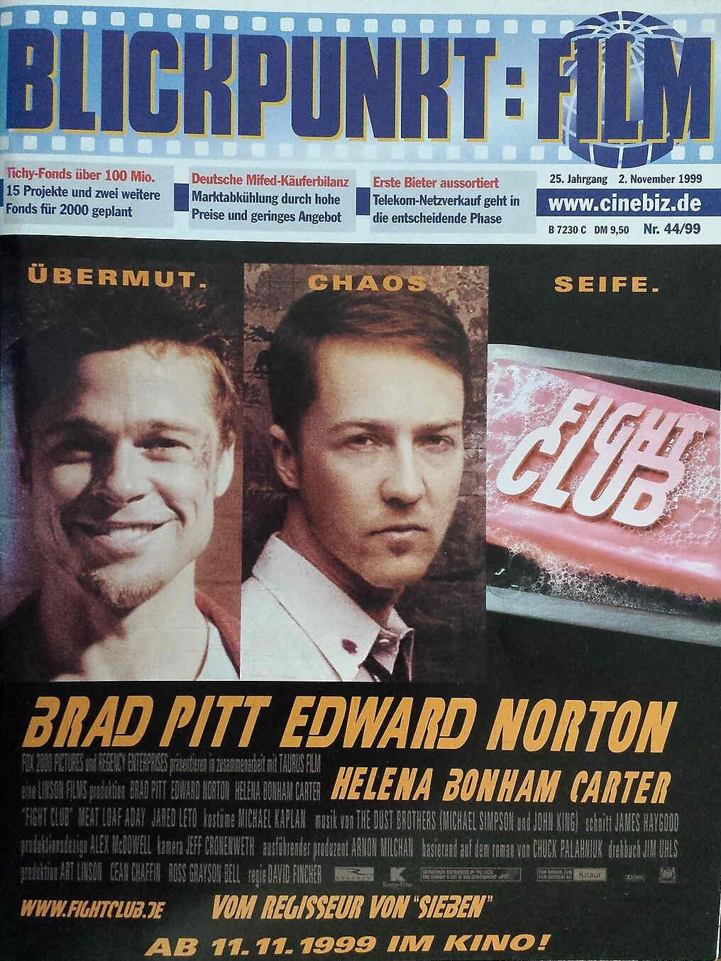 BLICKPUNKT: FILM magazine side cover Issue 44 2 November 1999