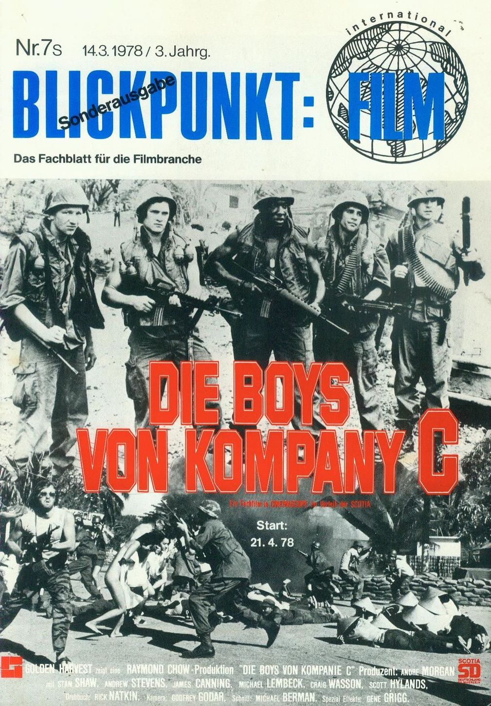 BLICKPUNKT: FILM magazine side cover Issue 7 14 March 1978