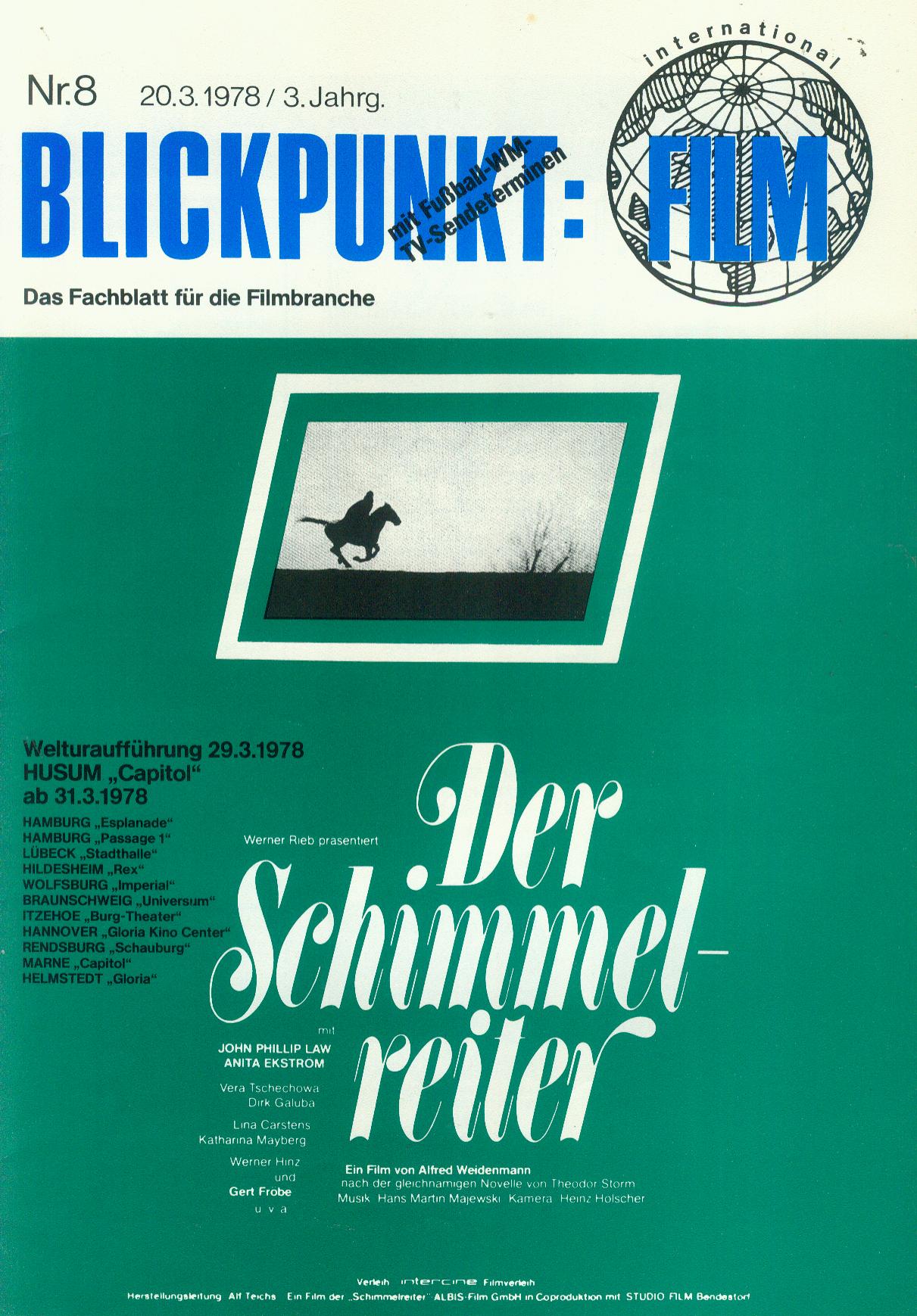 BLICKPUNKT: FILM magazine side cover Issue 8 20 March 1978