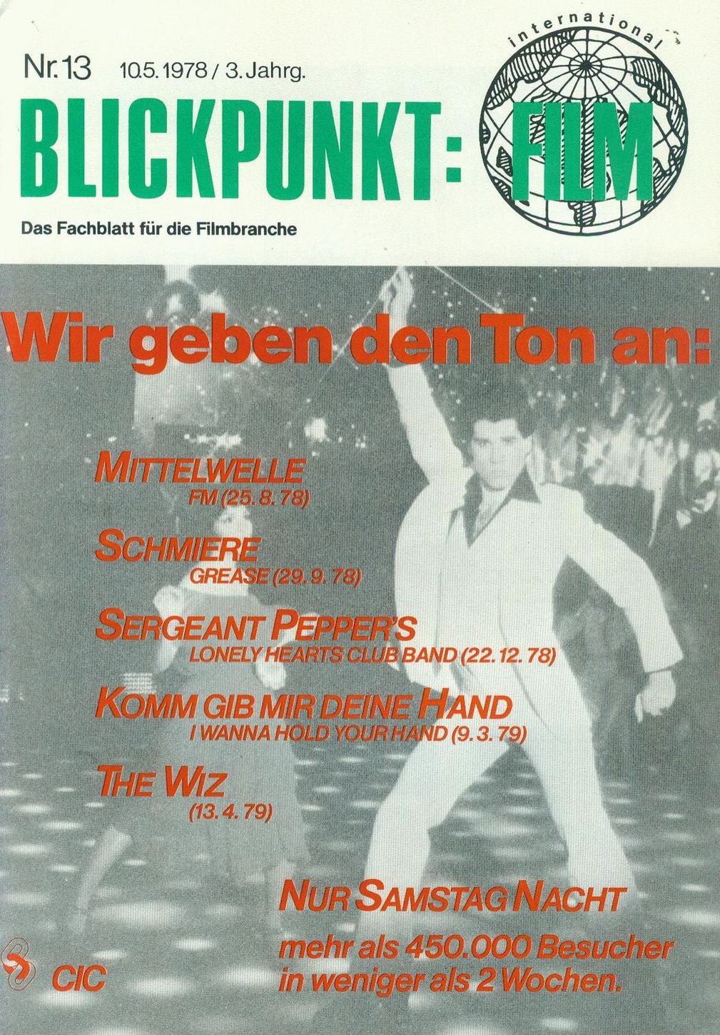 BLICKPUNKT: FILM magazine side cover Issue 13 10 May 1978