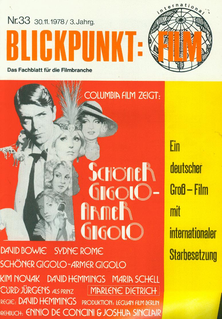 BLICKPUNKT: FILM magazine side cover Issue 33 30 November 1978